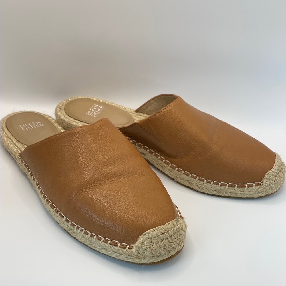 Eileen Fisher leather Espadrille Mules Size 8 1/2 - Picture 5 of 5